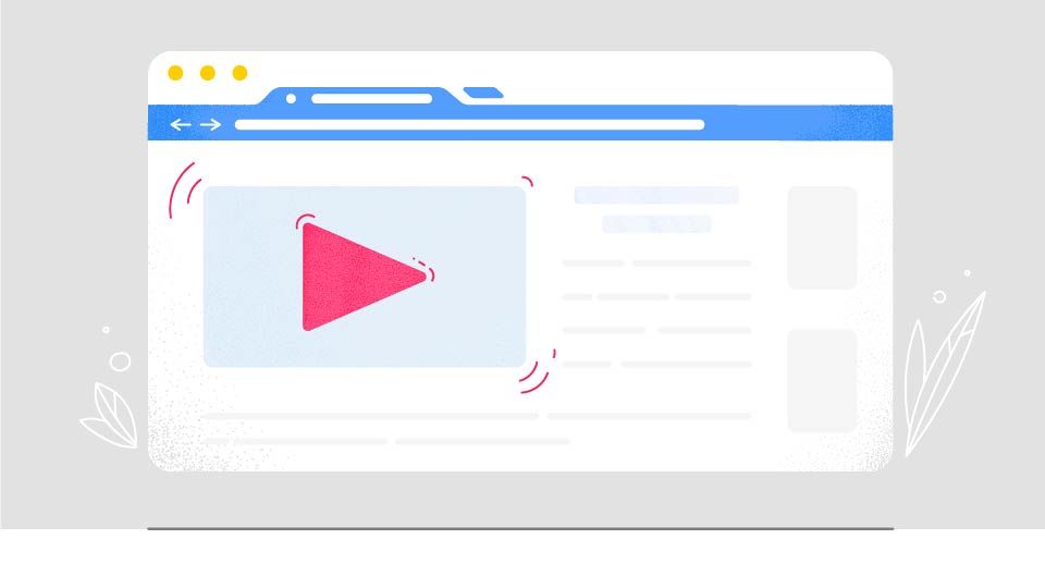 video on landing page