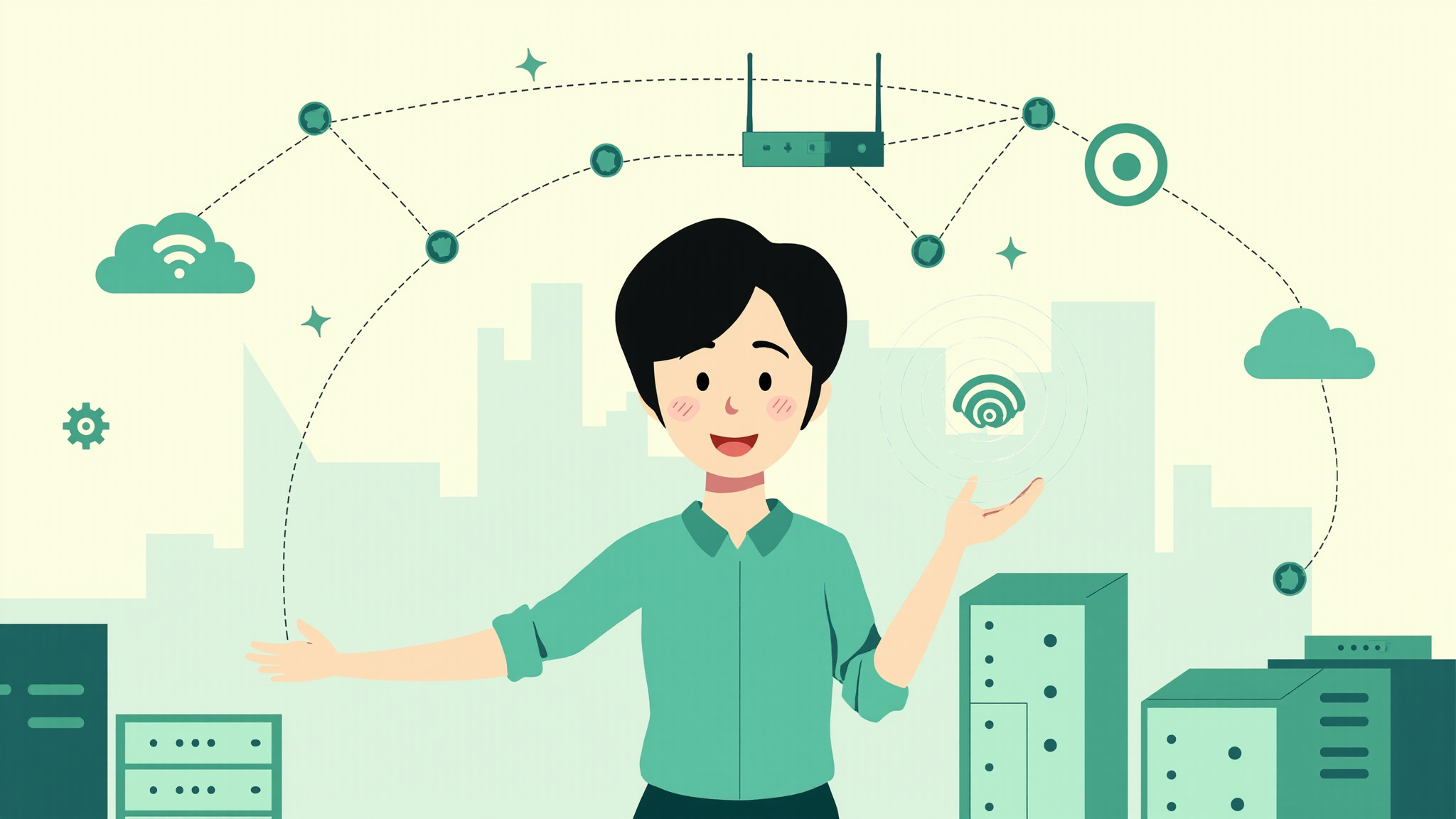 Netforge platform — animated explainer case illustration